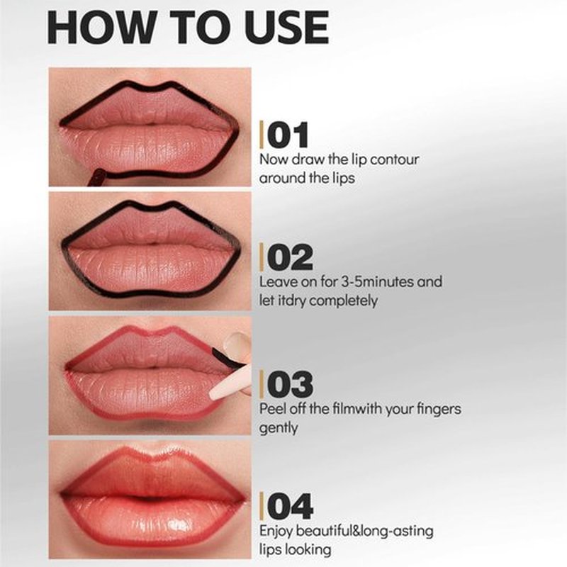 HUSCAN Veldoro Lip Stain, Veldoro Peelix Peel Off Lip Liner, Peelix Peel Off Lip Liner Stain, Veldoro Peel off Lip Stains for Women (#02+#03)