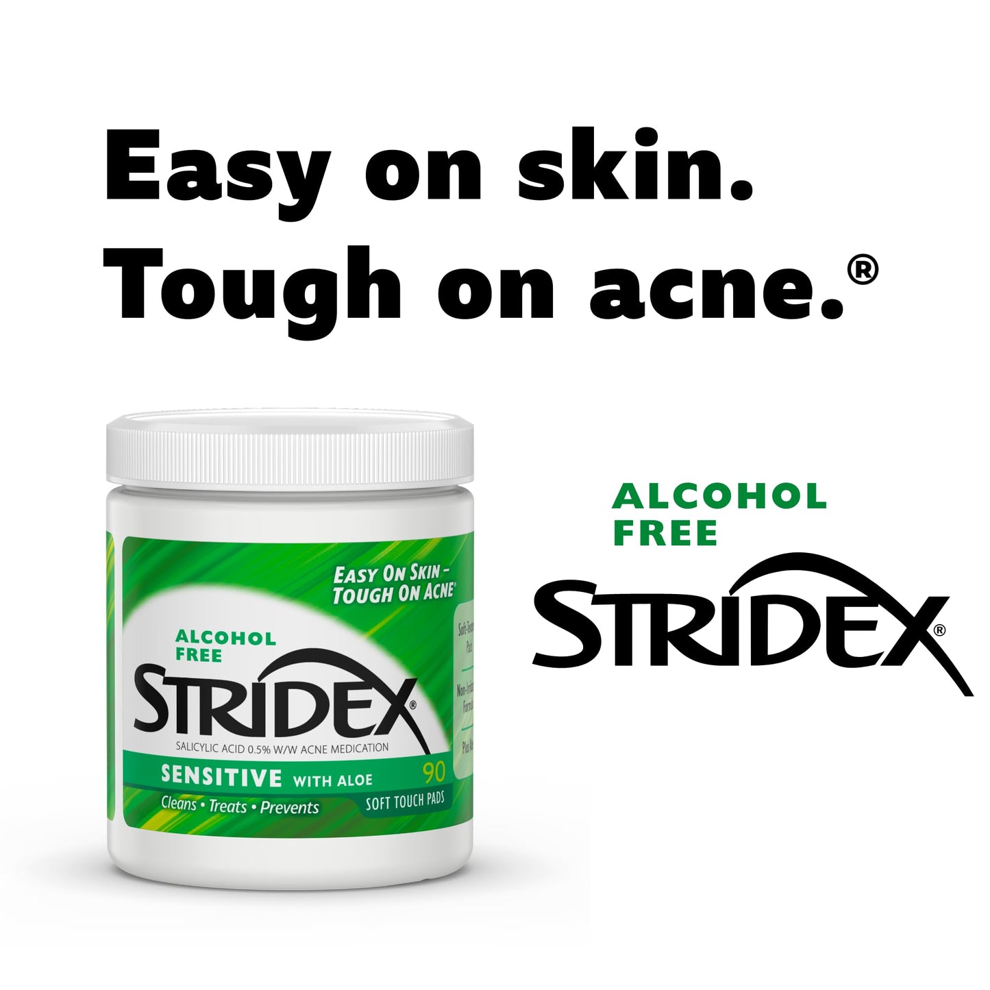 Stridex Medicated Acne Pads, Sensitive, 90-count, (Pack of 3)