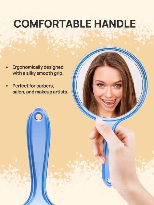 OMIRO Hand Mirror, Double-Sided Handheld Mirror 1X/3X Magnifying Mirror with Handle, Set of 6 (Mix Colors)