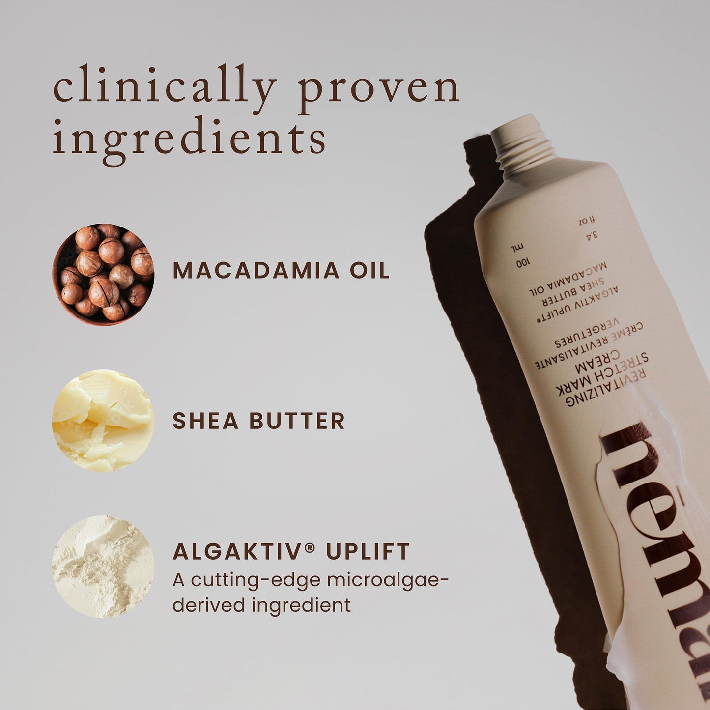 Nemah - Stretch Mark Cream for Pregnancy - Pregnancy Stretch Mark Prevention & Reduction, Postpartum Stretch Mark Cream with Vanistryl, Shea Butter, & Macadamia Oil - Vegan & Cruelty-Free - 3.5 oz.