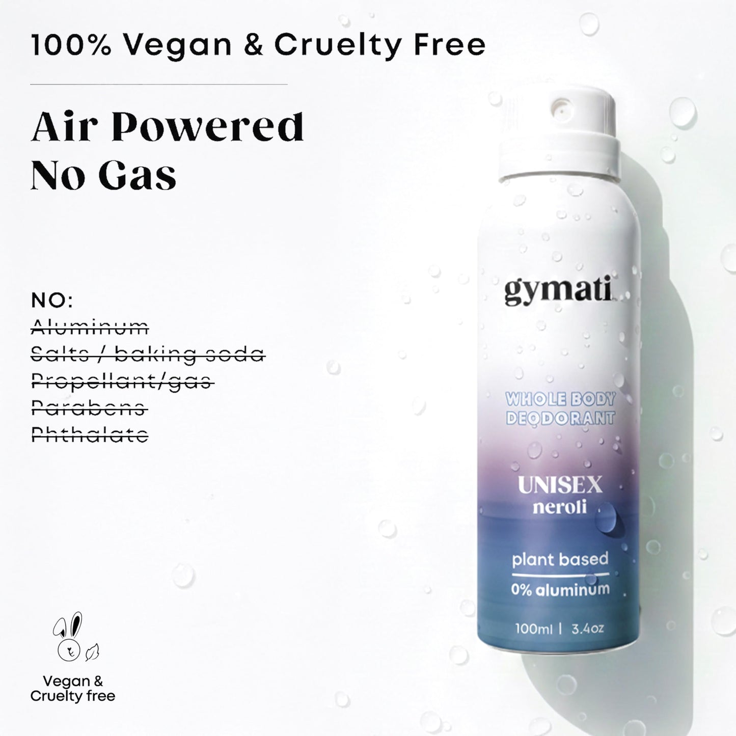 Gymati Natural Deodorant Body Spray – Aluminum-Free, Plant-Based Blend with Aloe & Zinc, Long-Lasting Odor Protection, Luxury-Inspired Scent for Men & Women