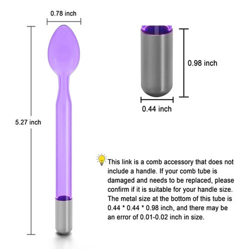 Electrode Wand Glass Tube Electrodes Spare Parts for Facial Machine Salon Spa Equipment Elitzia ETJX006 (Spoon)
