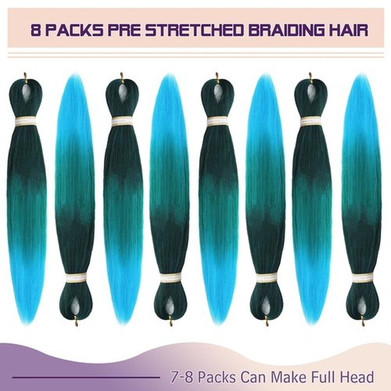 Beyond Beauty Braiding Hair pre stretched, Braids Synthetic Fiber Ombre Yaki Texture, Natural Easy Twist Braids Crochet Hair Hot Water Setting hair extensions