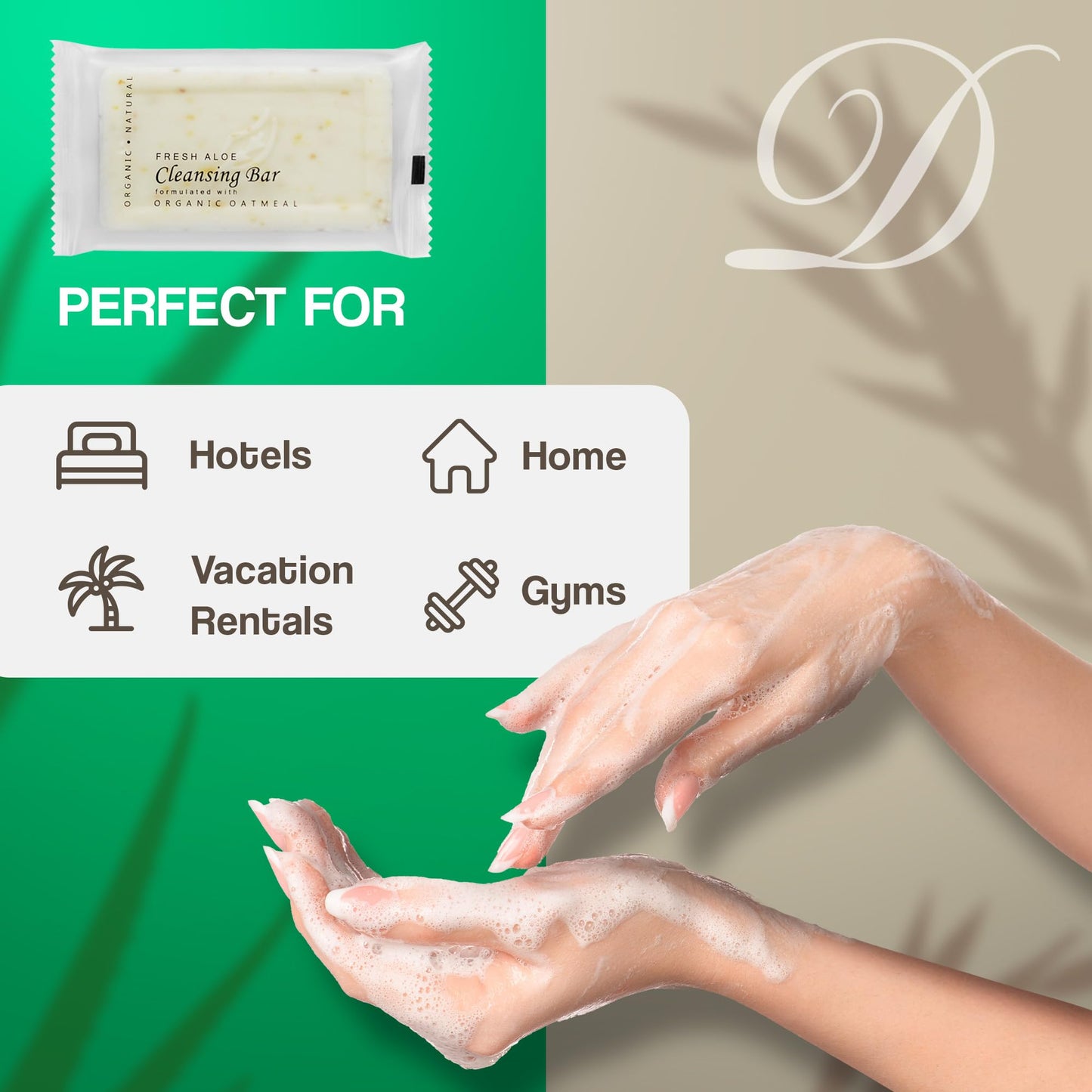 Travel Size Hotel Bar Soap 100 Count 1.25 oz Cleansing Bars Guest Amenities for Hotels Vacation Rentals & Short Term Rentals Paraben Free Infused with Organic Oatmeal & Aloe by Diversified Hospitality