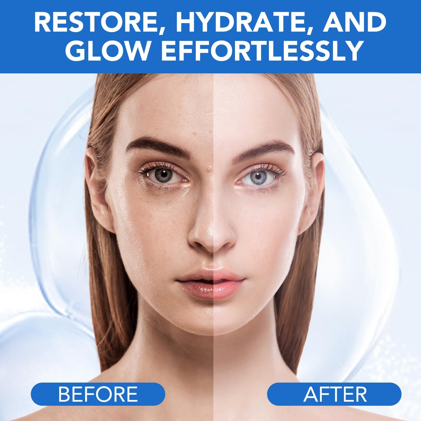 60PCS Ultra Hydrating Hyaluronic Acid Serum Tubes,3% Percent Hyaluronic Acid Moisturizer for Face & acne & scars,Single Use,Intensive Moisturizing, Skin Tightening, Emergency Repair, Anti-Aging