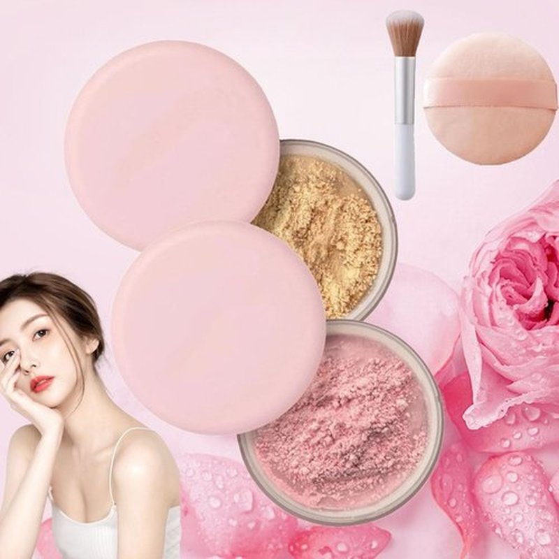 Luminance Milano Pink Powder, Luminance Milano Powder, Allaur Beauty Pink Setting Powder, Beauty Blurring Powder, Beauty Pink Setting Powder, Waterproof Setting Powder, for All Skin Tones(2 Pcs*b)