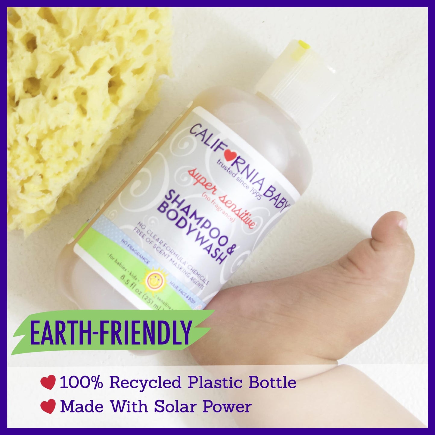 California Baby Super Sensitive Baby Shampoo + Baby Wash | 100% Plant-Based | Unscented Body Wash For Sensitive Skin | Hypoallergenic | 251mL / 8.5 oz