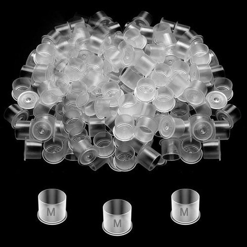 SOTICA 300PCS Tattoo Ink Caps with Base - Mixed Size Tattoo Ink Cups #11 Small #14 Medium #17 Large Pigment Caps for Tattoo Supplies Tattoo Ink