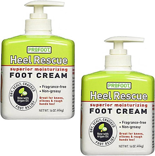 Heel Rescue Foot Cream - Superior Moisturizing Formula, 16 Oz (2-Pack)