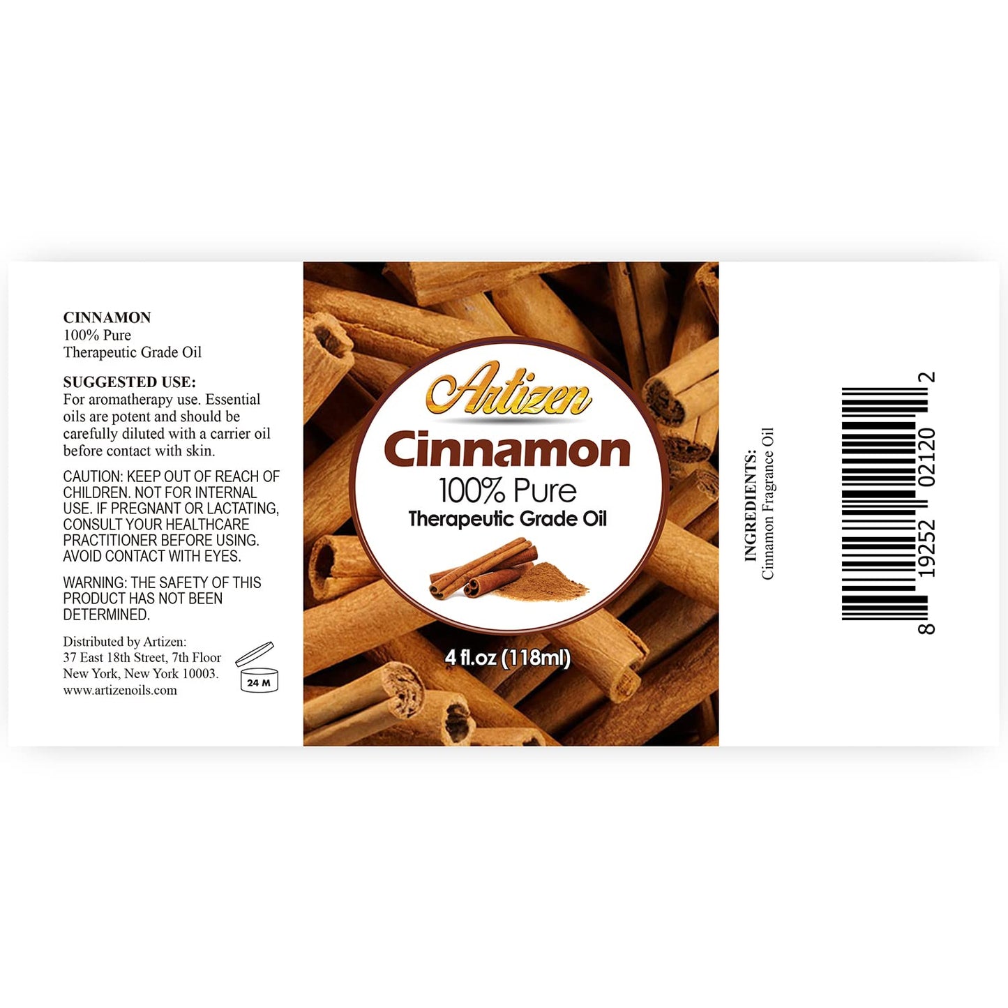 Artizen 4oz Oils - Cinnamon Essential Oil - 4 Fluid Ounces