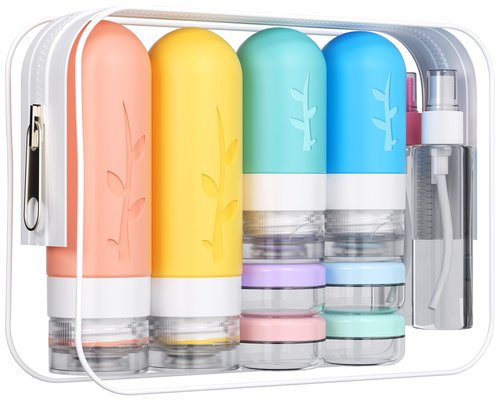 Vinofes 16 Pack Travel Size Toiletries Kits - Leak Proof TSA Approved Travel Bottles for Toiletries Essential - BPA Free Travel Containers for Shampoo, Conditioner, Lotion (16Pcs/Colorful)