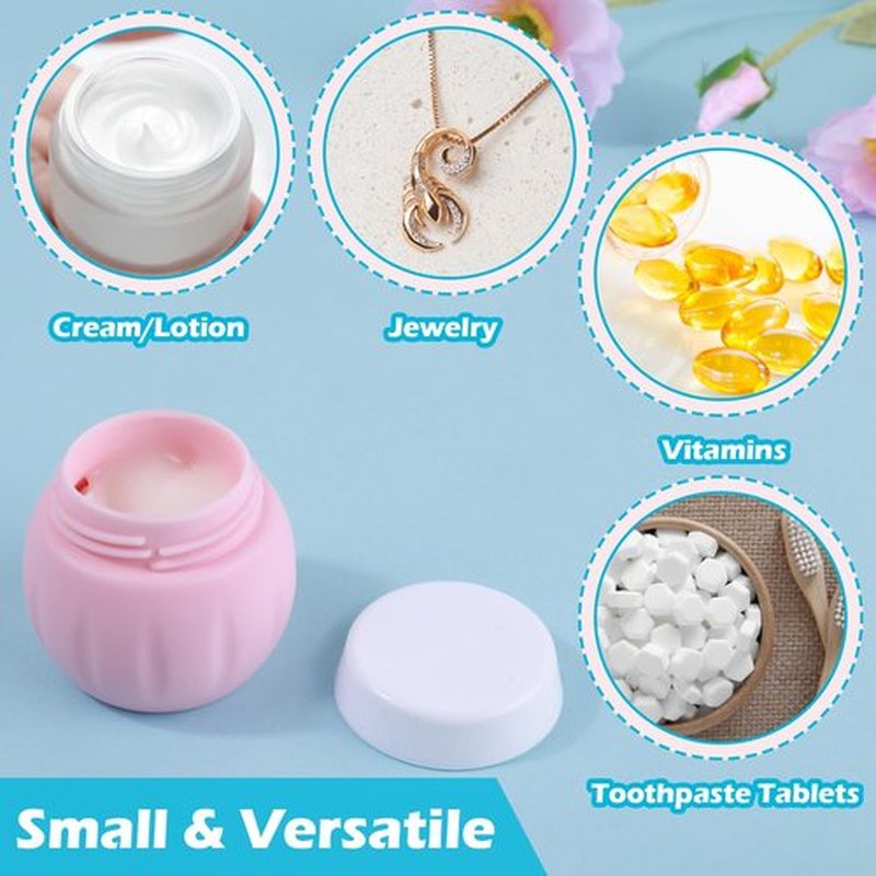 Travel Containers for Toiletries, GLAMFIELDS TSA Approved 2Pcs 1.7oz+3Pcs 1oz Travel Size Silicone Jars BPA Free, Leak-proof Travel Essentials with Lid for Cosmetic Face Hand Body Cream Purple(5Pack)