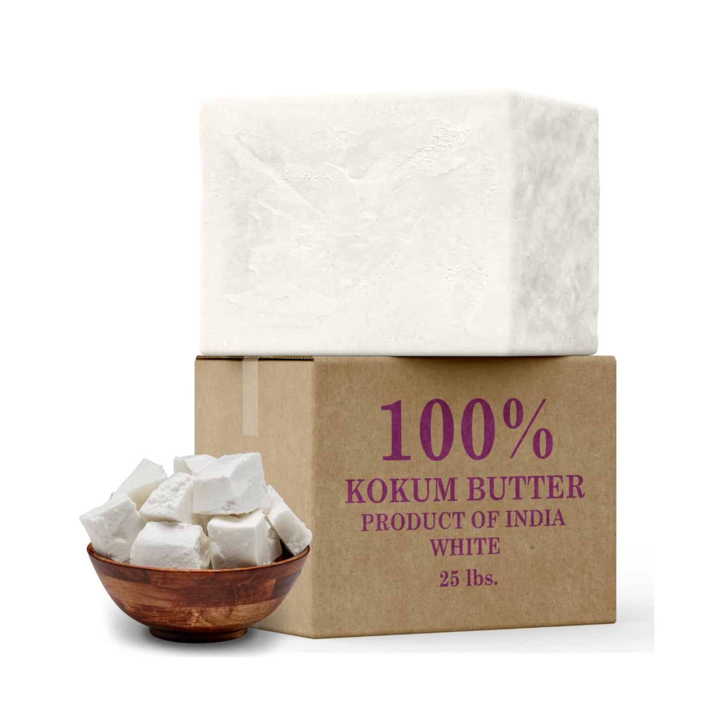 Plant Guru Raw Kokum Butter 3 lbs. Bulk 100% Pure Natural - Great for Skin, Body and Hair Moisturizer, DIY Creams, Balms, Lotions and Soap Making.