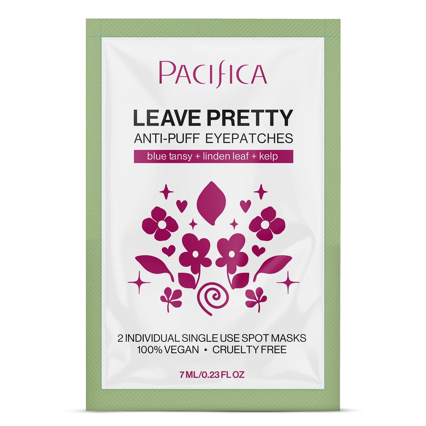 Pacifica Undereye Spot Serum Mask – Leave Pretty Anti-Puff Eye Patches with Vitamin C & Kelp, Hydrating Under-Eye Masks for Dark Circles & Puffiness (2 Pack), Vegan