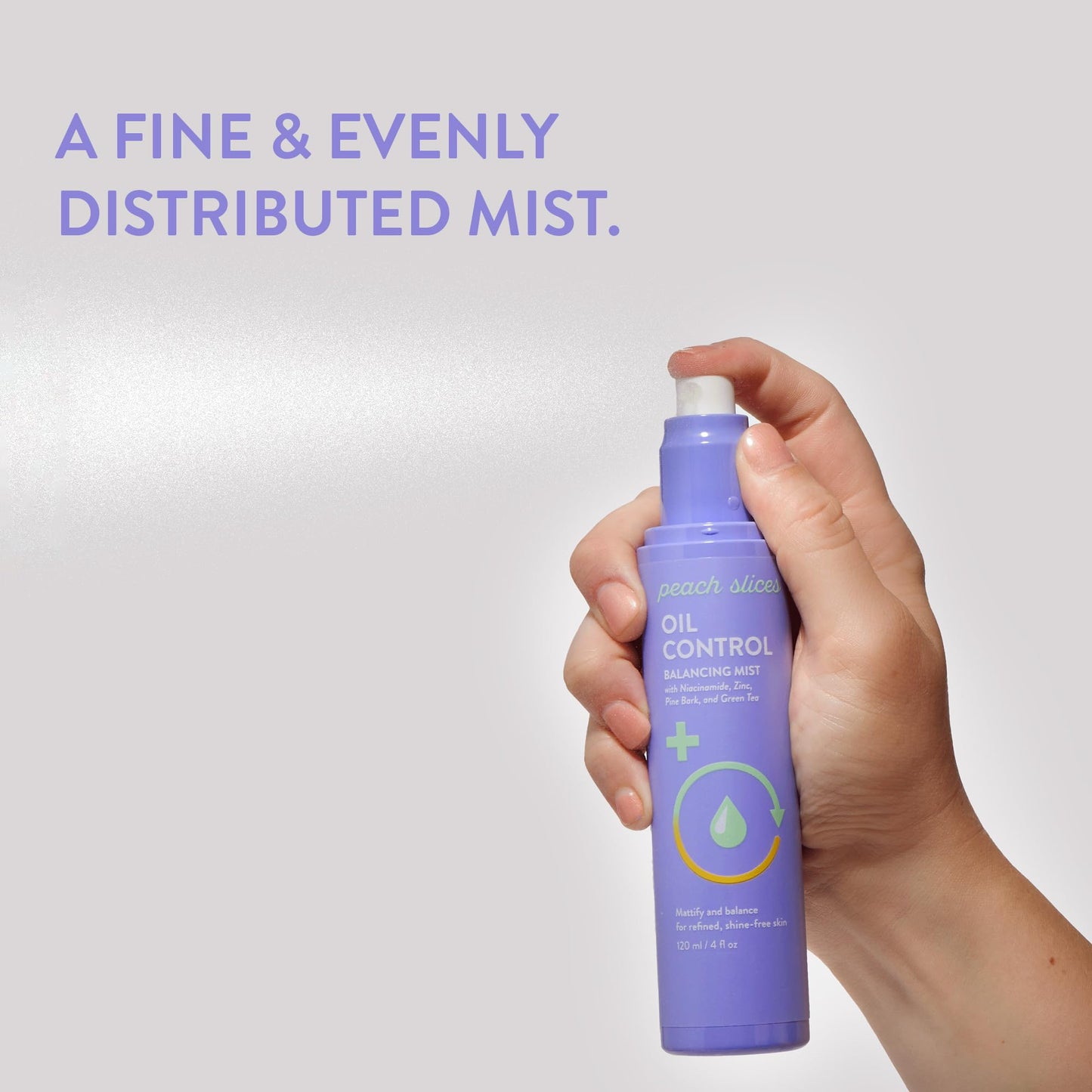 Peach Slices - Oil Control Balancing Mist (4 oz) - Mattify & Balance - Refined, Shine-Free Skin - Niacinamide, Zinc, Pine Bark, Green Tea - Face Mist - Vegan, Cruelty Free, Korean Skin Care & Beauty