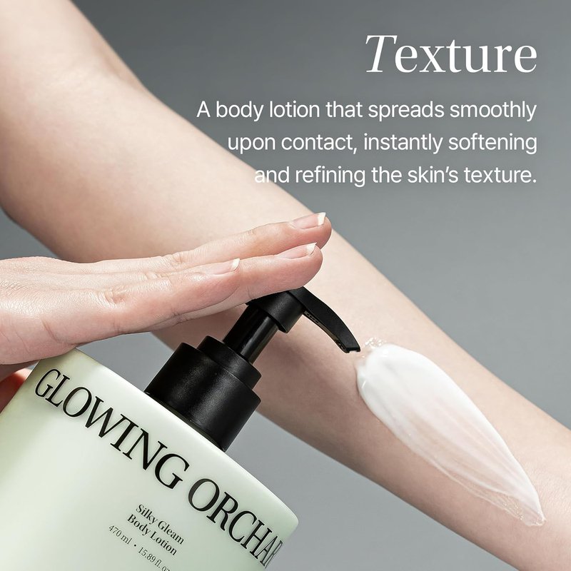 Silky Gleam Body Lotion - Botanical Oils & Niacinamide for 24H Hydration | Glowing Orchard (450ml)