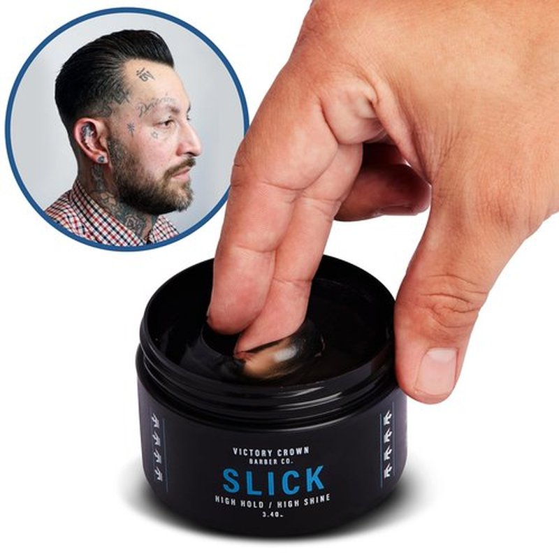 Victory Crown Pomade for Men - High Hold & Shine Hair Styling Gel for Side Part, Pompadour & Slick Back Looks - Water-based Non-Greasy Hair Paste - 3.4oz