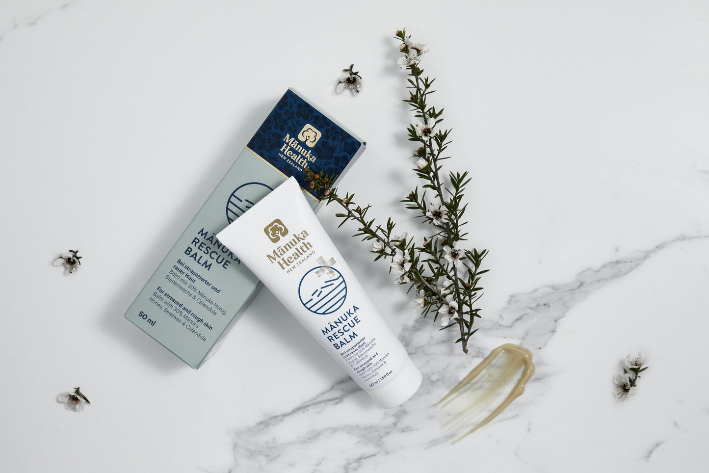 Manuka Health Manuka Rescue Balm - Medical Grade Manuka Honey Wound Care with Aloe, Beeswax & Calendula – Fast Acting, Long Lasting Care for Stressed & Rough Skin, 1.69oz