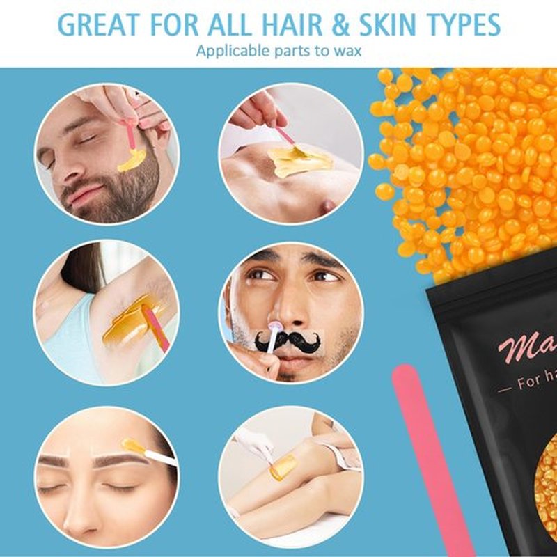 MaxFlat Waxing Kit for Women & Men, Digital Wax Pot Hard Wax Kit with Upgrade Brazilian Wax for Full Body Armpit Leg Bikini Waxing (Blue)