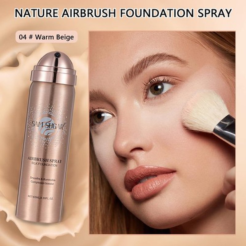 Airbrush Foundation Makeup Spray,Full Coverage Foundation Makeup Waterproof & Moisturizing Natural Matte Finish,Concealer Foundation for Mature Skin for Smooth Radiant Finish Skin (Warm Beige)