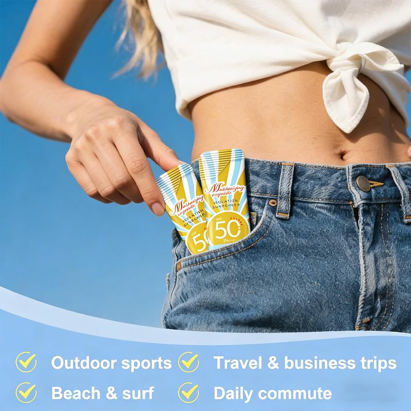Mini Sunscreen SPF 50+ | 30 Pack Travel Size for Face & Body - Waterproof, Lightweight, Non-Greasy