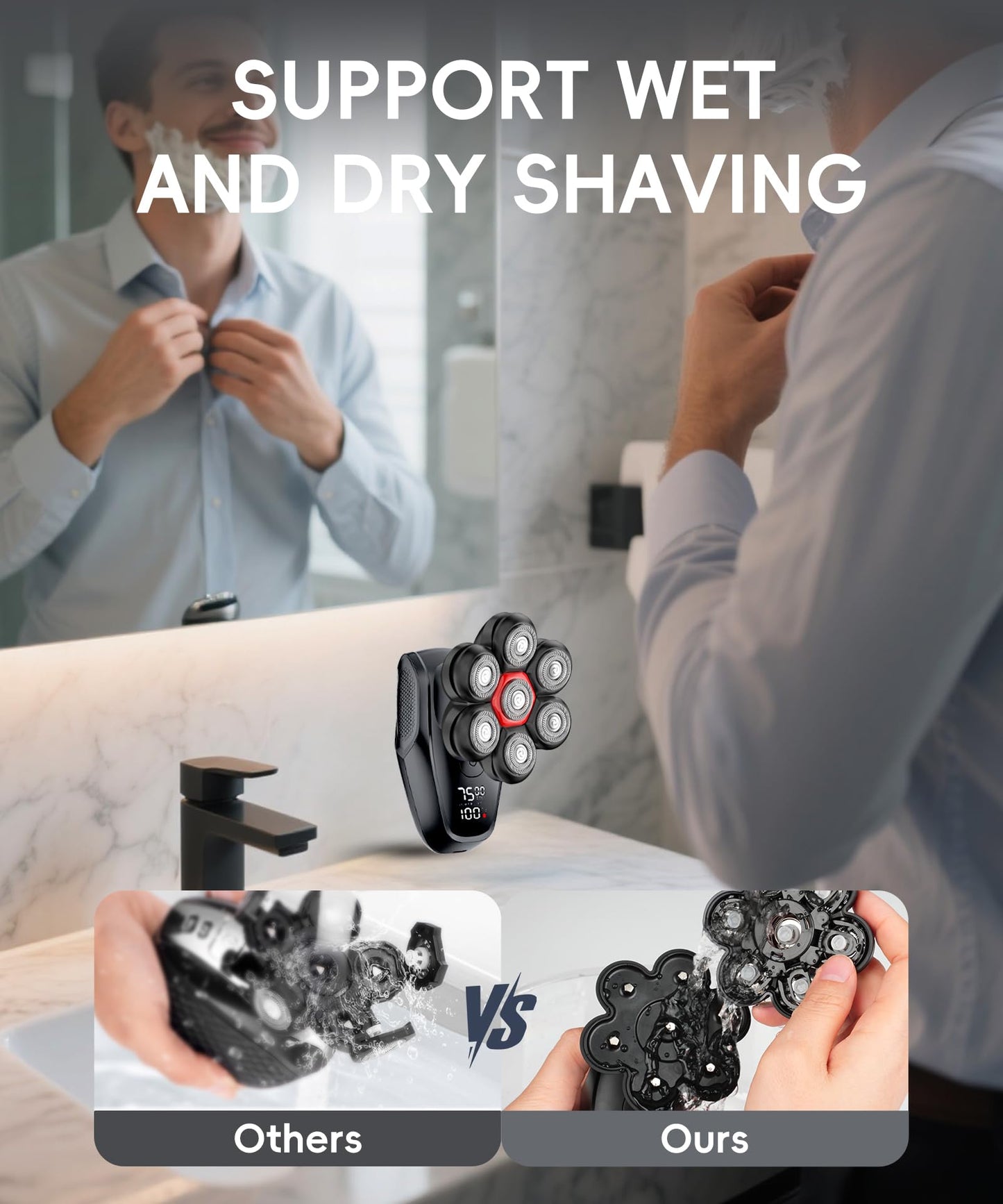 MALEGEBAZ Head shavers for Bald Men 5-in-1 Men's Grooming Kit