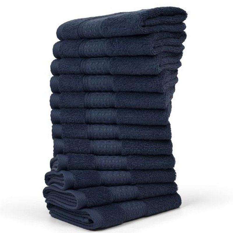 Cleanbear Washcloths 12 Pack Wash Cloths 100% Cotton Soft Bathroom Washcloth Set (Dark-Grey)