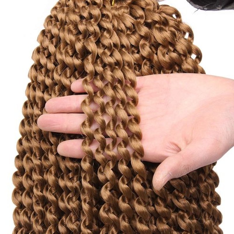 Leeven 12 Inch Blonde Short Water Wave Passion Twist Crochet Braiding Hair 7 Packs Synthetic Hot Water Setting Twist Hair Extensions for Distressed Butterfly Locs Pre looped Passion Braids Hair 27#