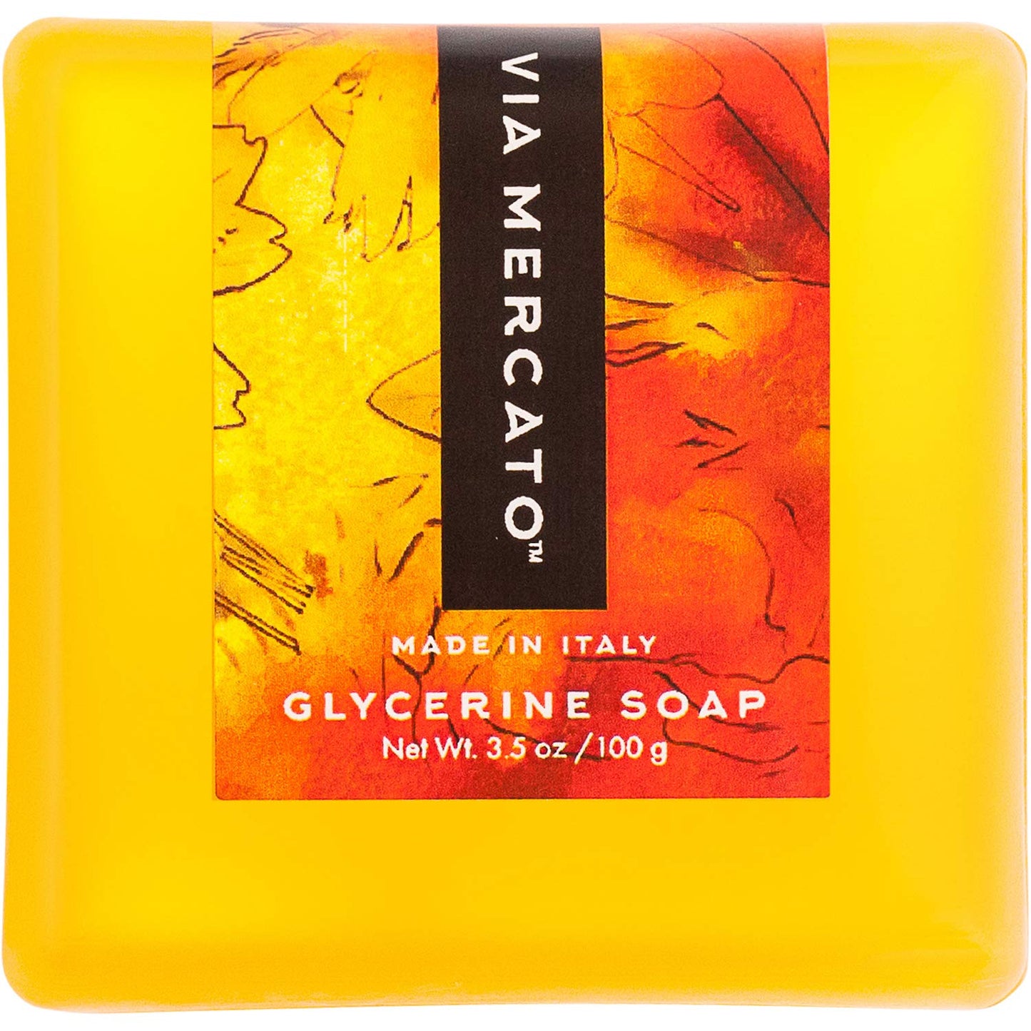 Via Mercato Bella Collection, Hydrates & Invigorates, Glycerin Soap, 100 Gram, No. 1 - Loquat, Peach & Mandarin