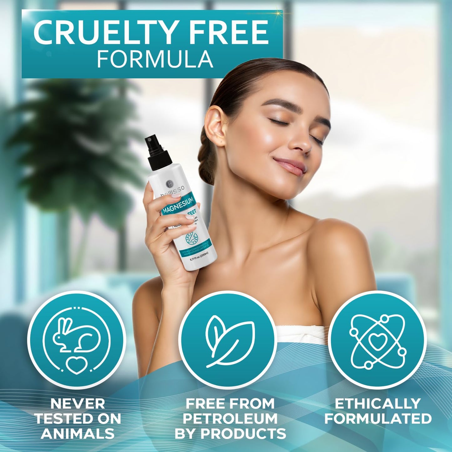 Magnesium Spray for Feet - With Castor Oil- Topical Foot Application for Women, Men, Kids and Adults - Extra Strength with Magnesium Chloride for Leg Spasms, Muscle Cramps and Restless Legs