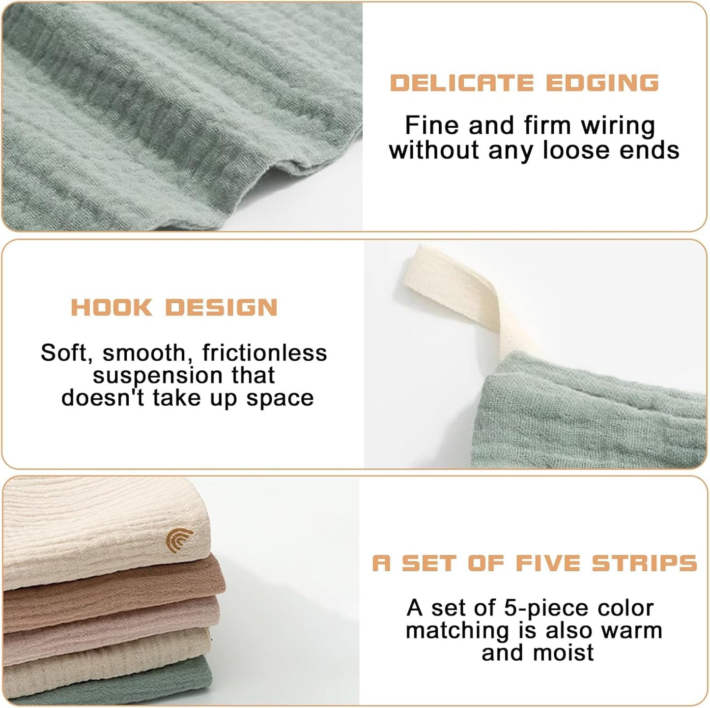 JKSvrenthy 10 Pack Face Cloths with Handing Loop, Soft Wash Cloth for Washing Face, Cotton Face Towels for Sensitive Skin Women Facial Makeup Remover Reusable Absorbent Washcloths （9 x 9 Inch）