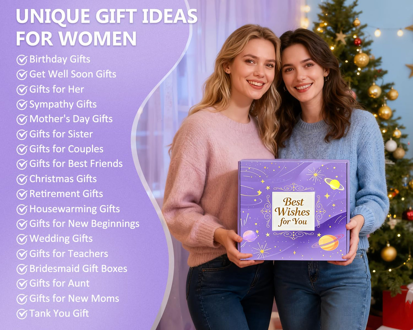 Gift Basket for Women, Birthday Gifts for Women Self Care Gifts Get Well Soon Gifts, Flannel Blanket,Tumbler, Relaxing Spa Gifts for Mom Best Friend Wife Girlfriend Sister Her (Purple)