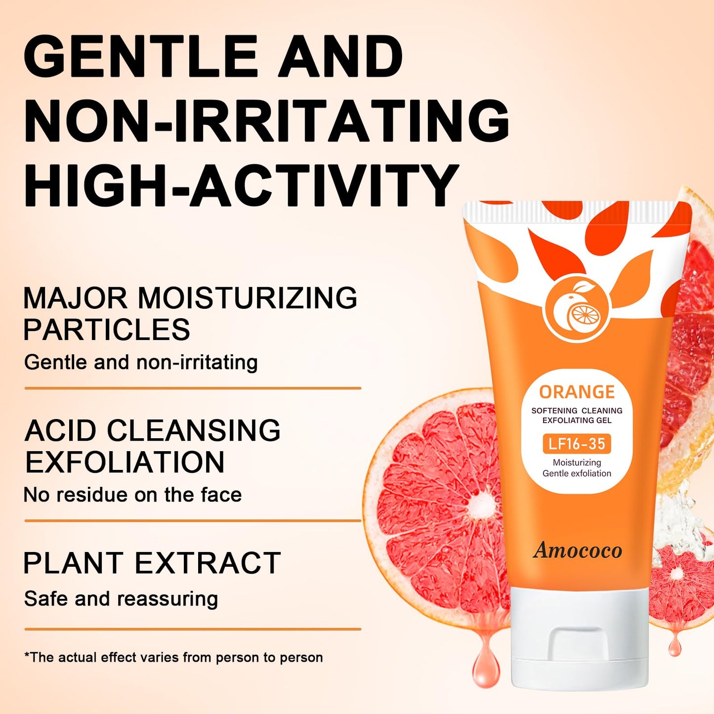 Amococo 3Packs Vitamin C Face Scrub, Exfoliating Gel with Orange to Gently Remove Dead Skin Cells & Excess Oil, Facial Exfoliator for Men & Women, 1.7 oz*3