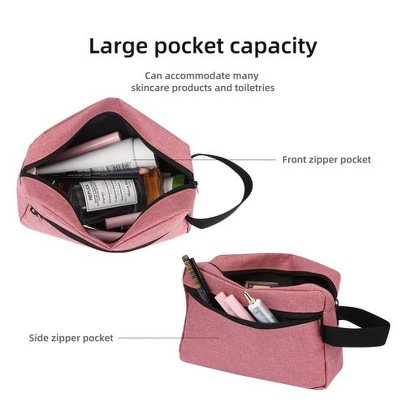 Icramsy Travel Toiletry bag Toiletry bag for women men Hanging toiletry bag Cosmetic bag Travel accessories Gift for Women Men (Dusky pink)