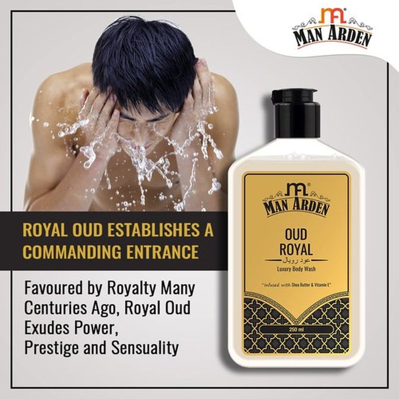 Man Arden Oud Royal Luxury Body Wash Infused With Shea Butter & Vitamin E, 250ml