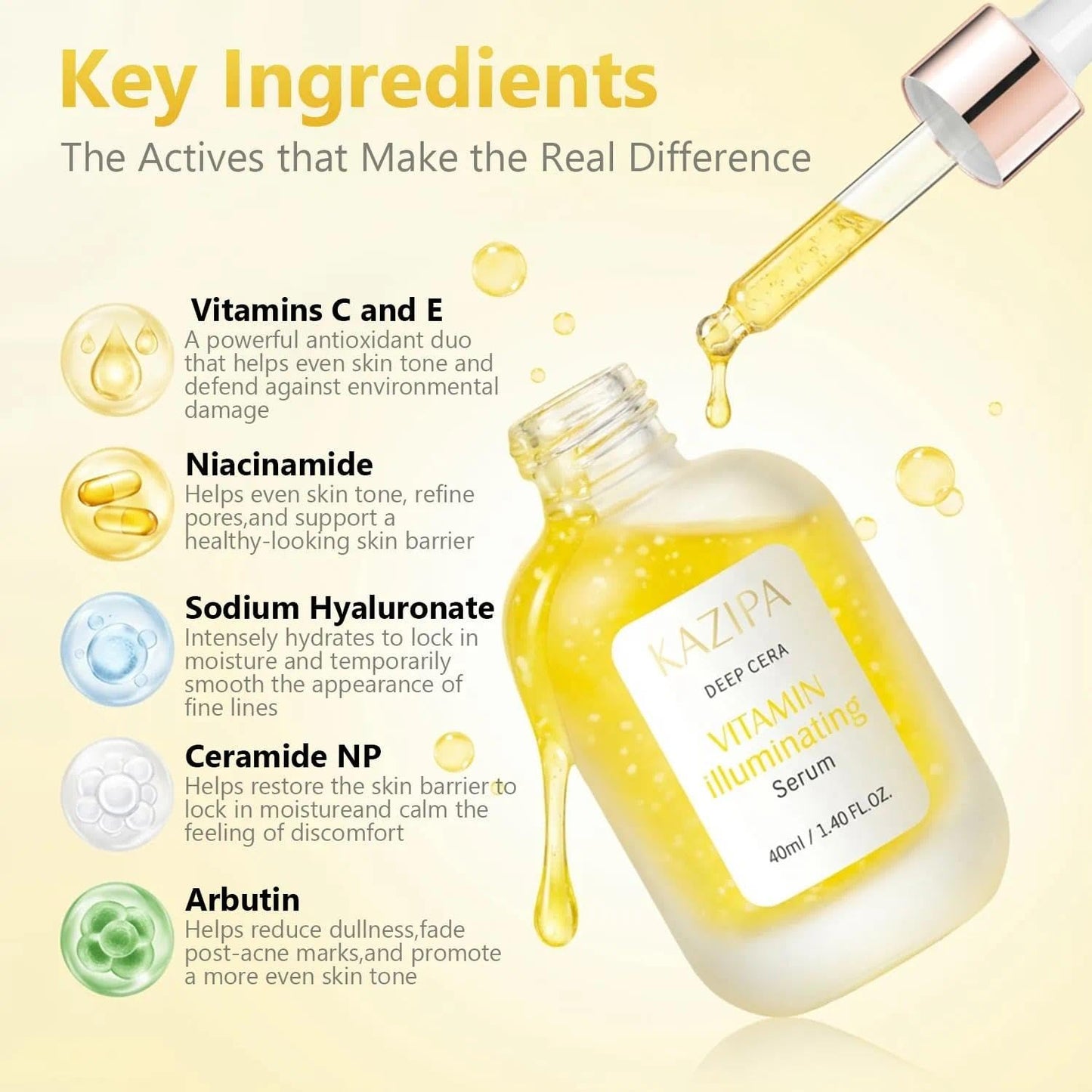 Vitamin C Illuminating Serum Brightening Vitamin C Serum with Niacinamide, Hyaluronic Acid & VE Ceramide NP, Korean Anti Aging Skin Care for Evens Tone, Dark Spot Corrector, Hydrates, Reduces Wrinkles