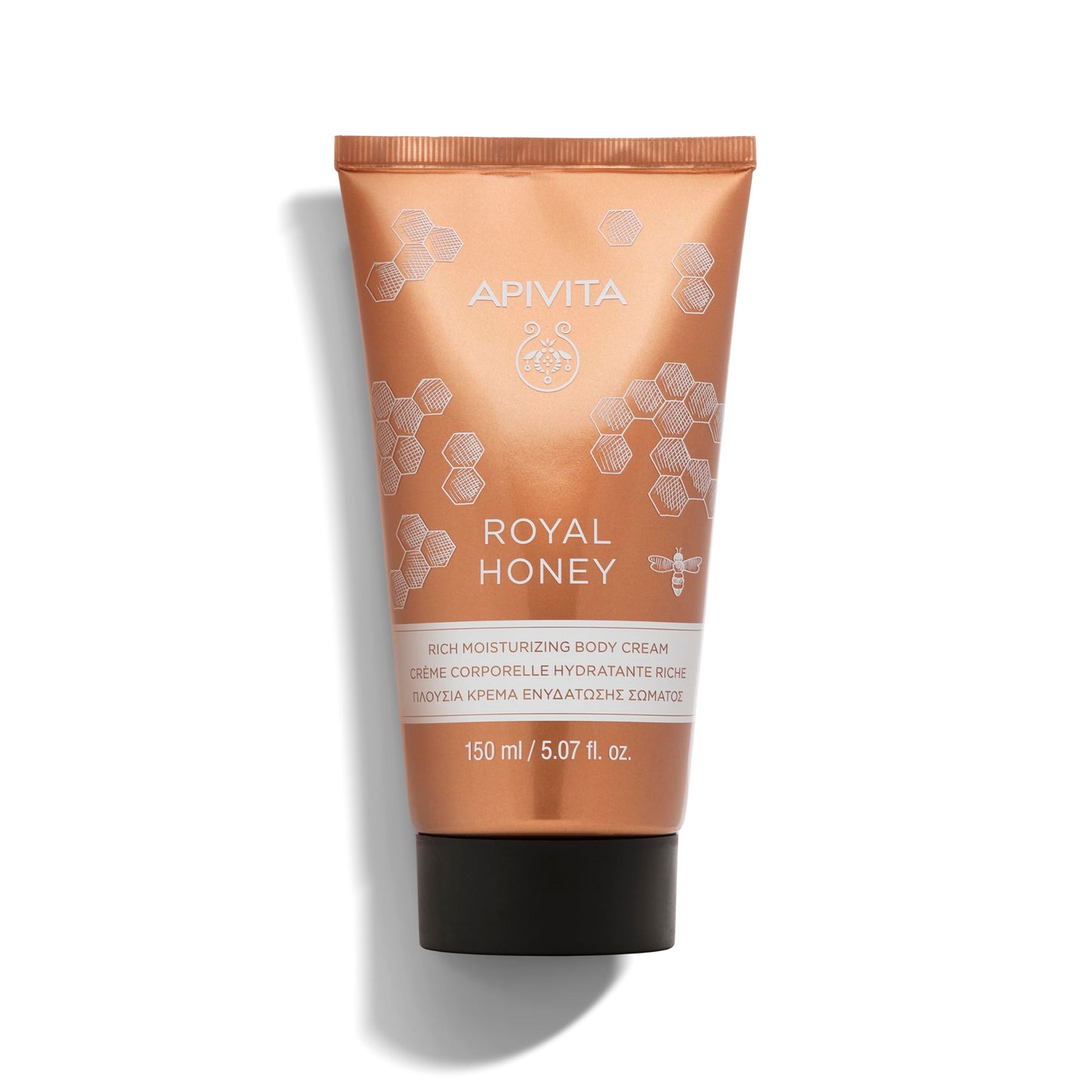Apivita Royal Honey Rich Moisturizing Body Cream, Deeply Moisturizes, Nourishes & Replenishes with Honey & Beeswax