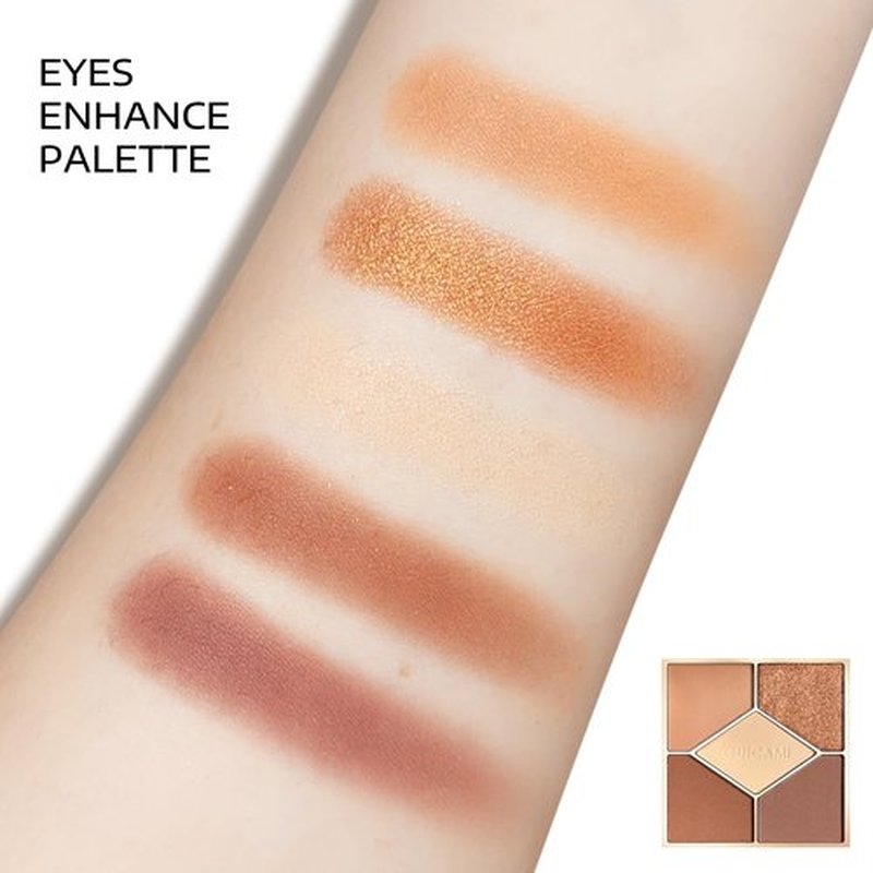 KYDA 5 Colors Eyeshadow Palette, Ultra-rich Matte Apricot Brown Shades, Glitter Pearl Gold Bronzer Eyeshadow, Blendable Lightweight Powder, High Pigment Nude Neutral Eyes Makeup, Shiny Apricot