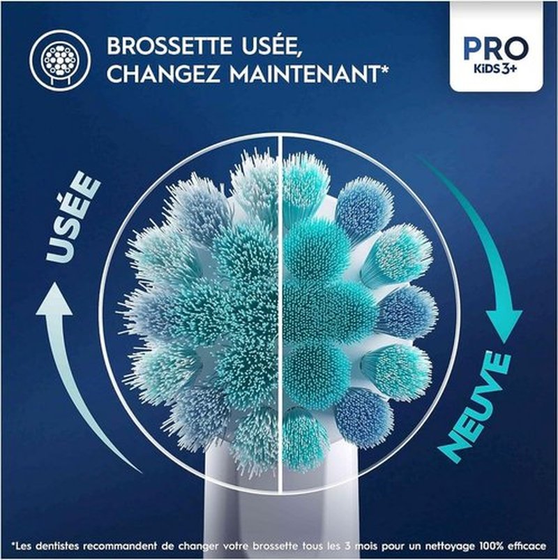 Oral-B Pro Kids Electric Toothbrush Head, with Spiderman Characters, Extra Soft Bristles, for Ages 3+, Pack of 4 Toothbrush Heads, White