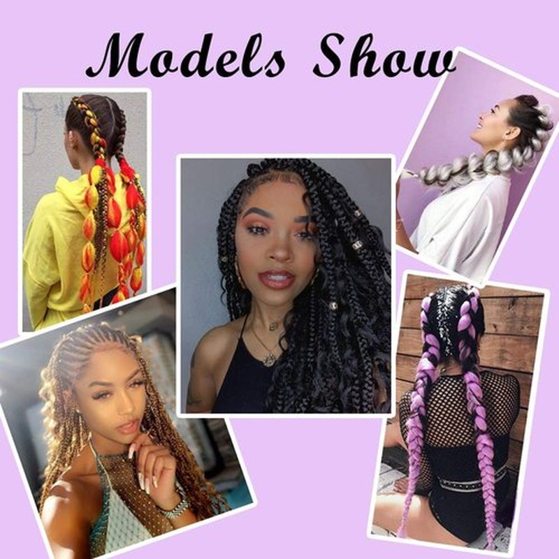 Pre-Stretched Braiding Hair Extensions Hot Water Setting Braiding Hair Easy Braid Crochet Hair Professional Itch Free Synthetic Fiber Soft Yaki Texture Braids hair 26In （4 Bundles,RED)