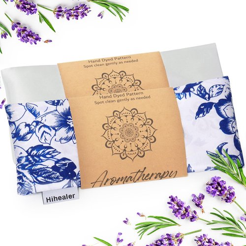 Hihealer Weighted Eye Mask for Sleeping, 5x9 Inches with Lavender Aromatherapy - Moist Heat Eye Compress, Eye Pillow for Yoga, Meditation, and Headache Relief, Relaxation Gift for Women