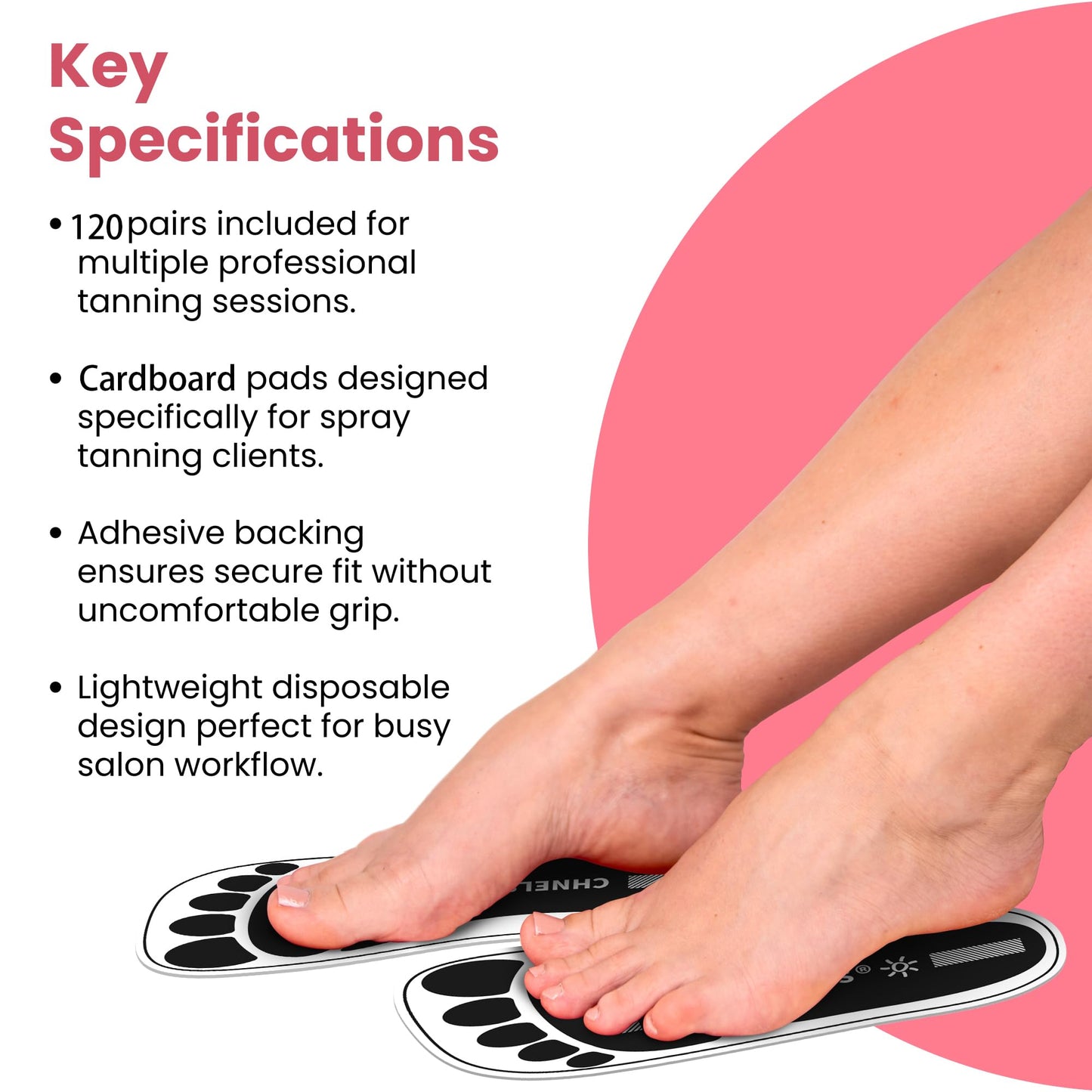 Black 120Pairs(240Feet)Disposable Spray Tanning Feet Pads for Hygienic Foot Protectors,Comfortable & Hygienic Spray Tan Pads Feet-Specifically for the Spray Tanning Industry or Salon,One Size-Non Slip