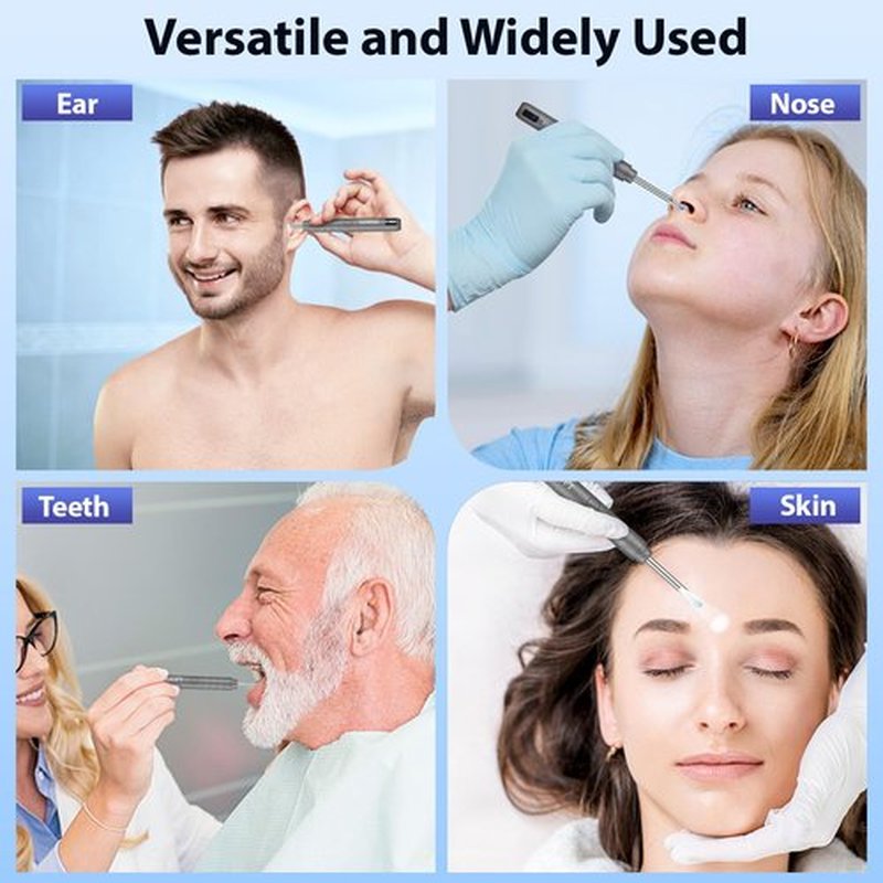 FINSOFT Ear Wax Removal Tool Camera, Ear Cleaner with Camera, Ear Wax Removal Cleaning Kit with 1296P HD Camera and 6 LED Lights, Earwax Removal Kit with 10 Ear Pick for iOS and Android, Grey