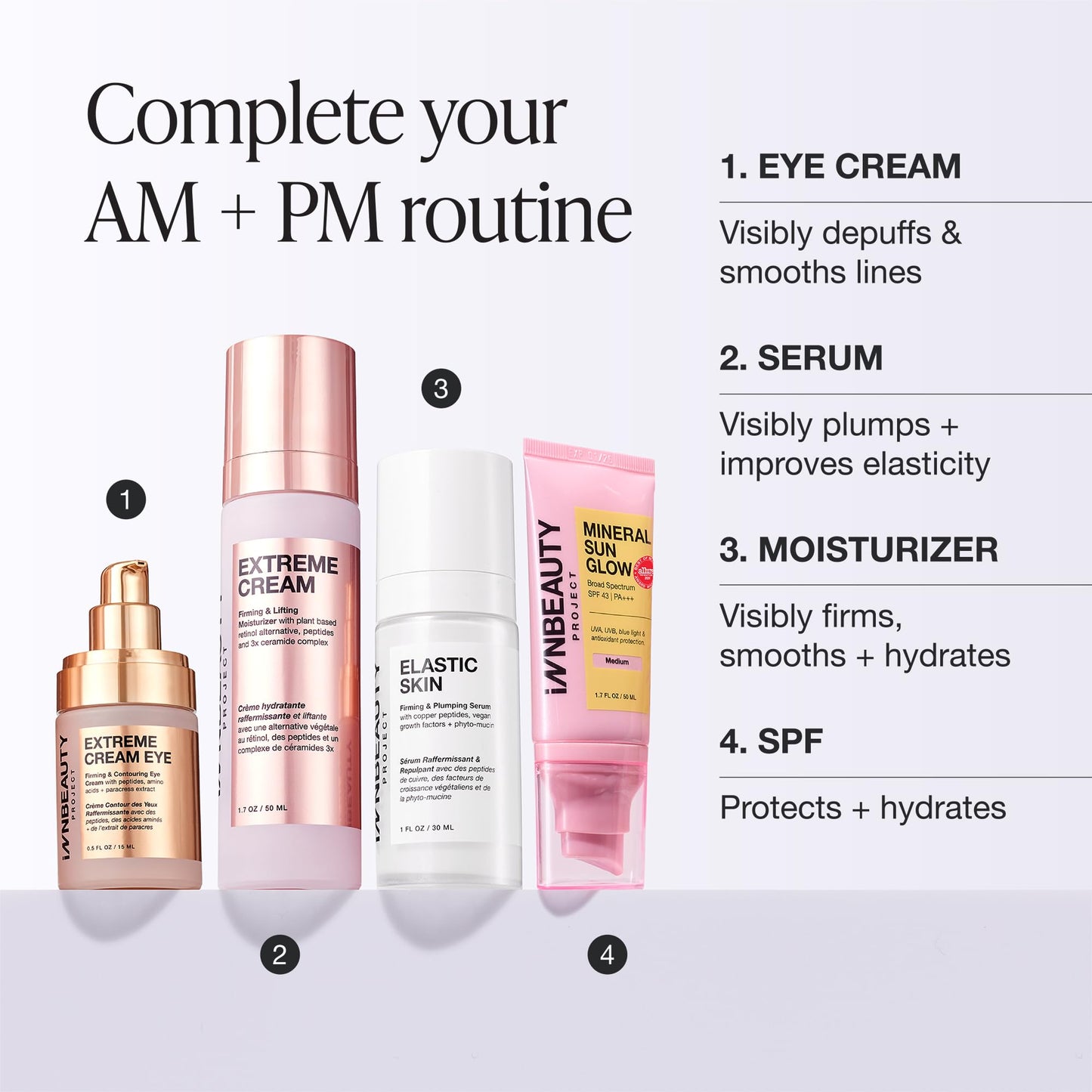 INNBEAUTY Project Mineral Sun Glow Broad Spectrum Sunscreen SPF 43 PA+++ with Peptides & Vitamin C, Fair-Light, 1.7 OZ (50ml)