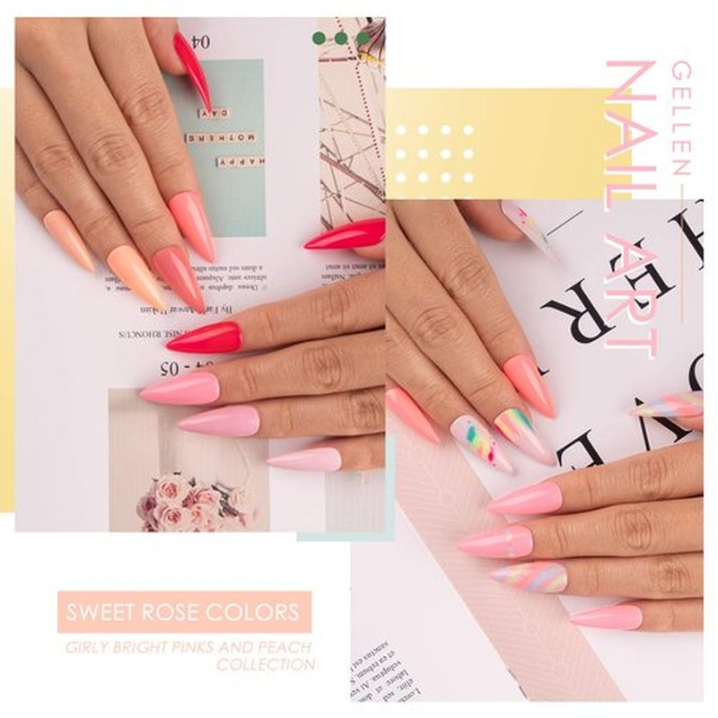 Gellen Gel Nail Polish, 16 Colors Gel Nail Polish Set, Soak off LED Cured U V Gel Polish for Nails, Including Gel Top and Base Coat