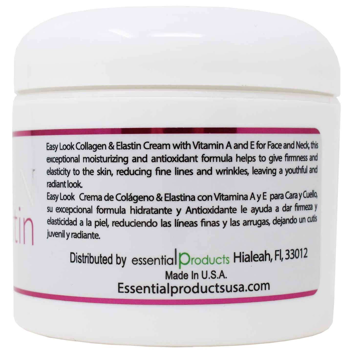 EASY LOOK Collagen Elastin Cream with Vitamins A & E Anti Aging and Firming Cream 4oz