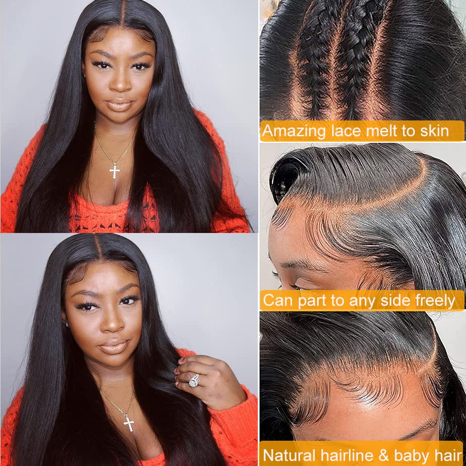 QTHAIR 14A Grade 5x5 Transparent Color Lace Closure 130%-150% Density (16", 5x5 Straight Closure)