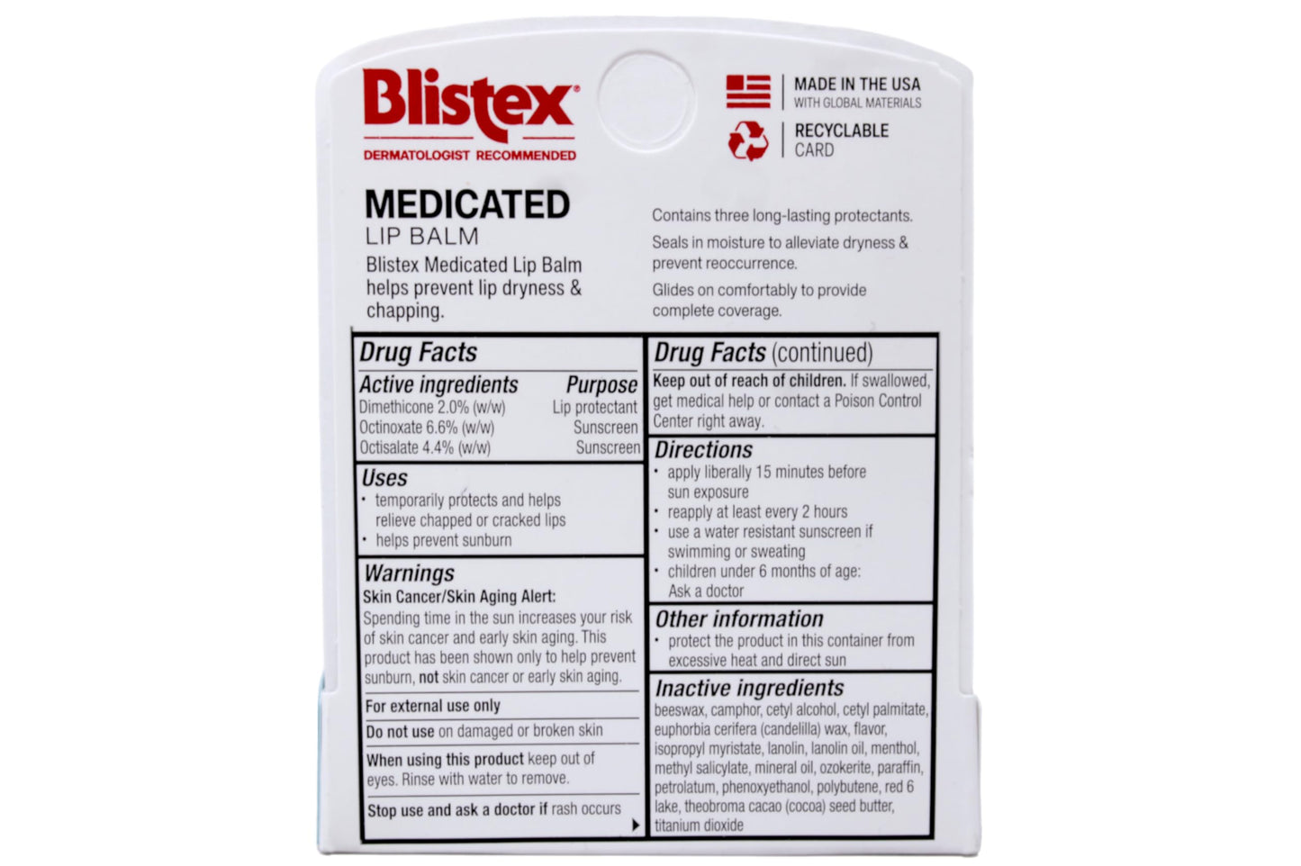 Blistex Medicated Lip Balm, SPF 15-0.15 Ounces