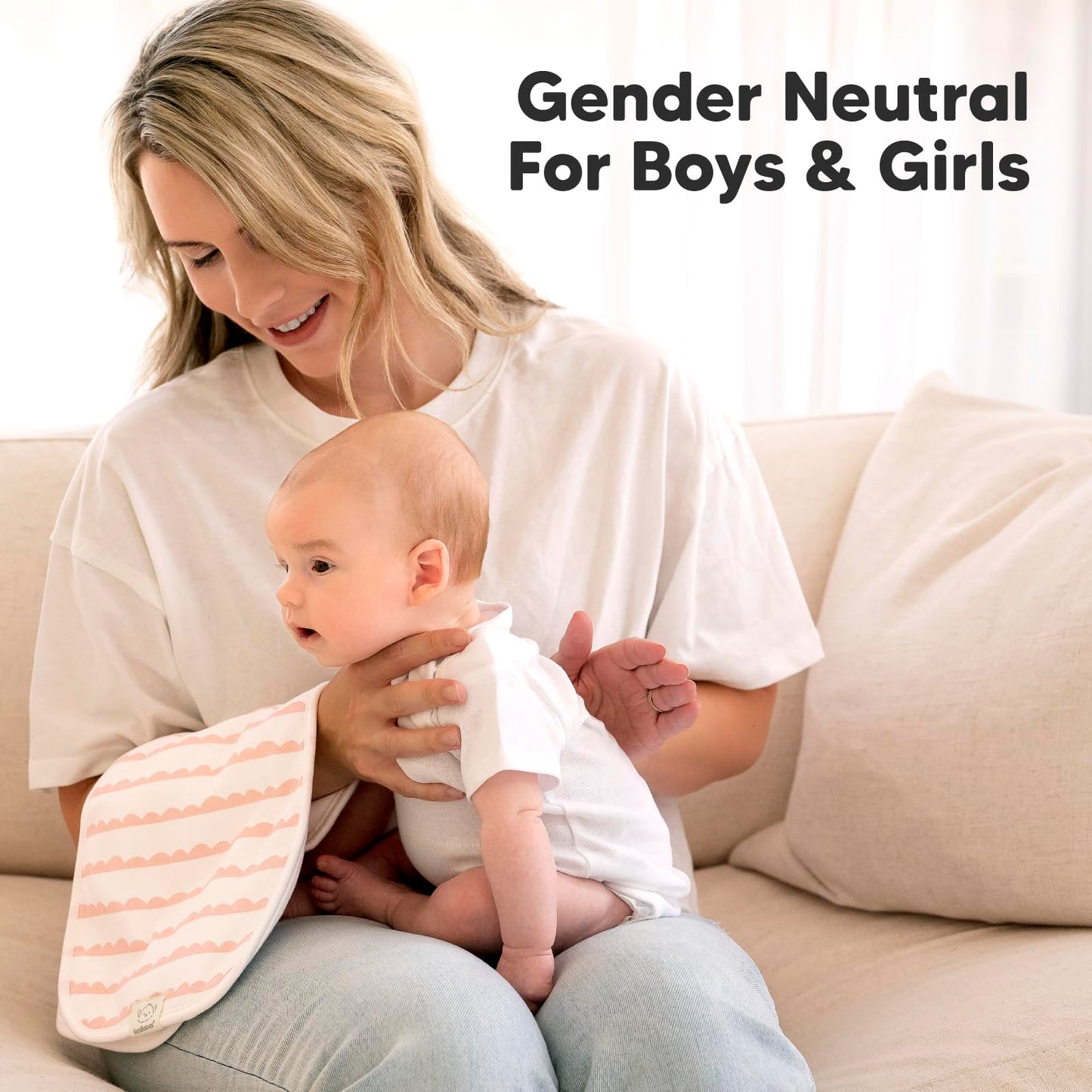 Organic Burp Cloths Baby Boy & Girl, 5-pack Cotton Burp Rags (Sweet Charm)