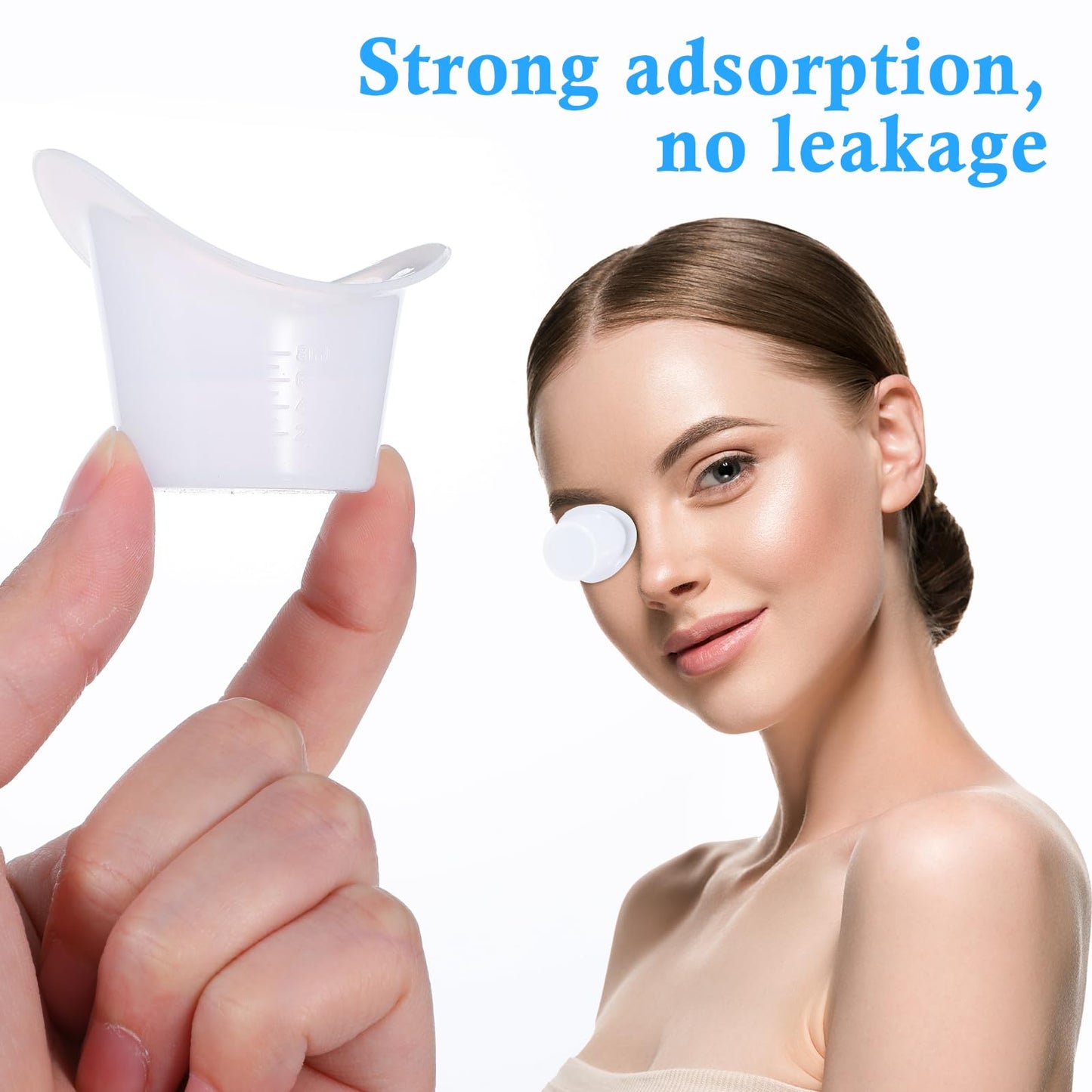 Gjinxi Eye Wash Cups, 2Pcs Reusable Silicone for Eye Wash Eye RinseKit with Clear Storage Container, Portable Eye Flush Kit for Eye Care, for Quick Relief Tired Eyes Cleaning Eye Dust